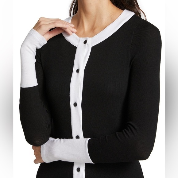 ATM Anthony Thomas Melillo Knit Contrast Sweater Cardigan   Size XS - Picture 5 of 14